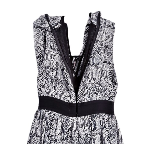 D&G by Dolce & Gabbana Flowy Python Print Chiffon Dress V-Neck Sleeveless Sz XS - Picture 6 of 12
